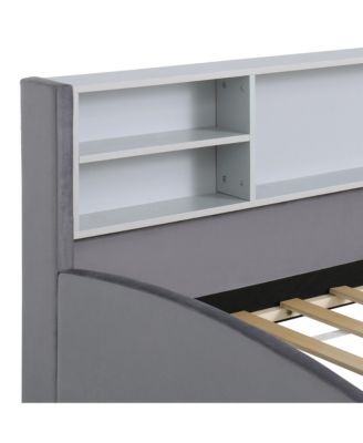 Twin size Upholstered Platform Bed with Storage and Drawers