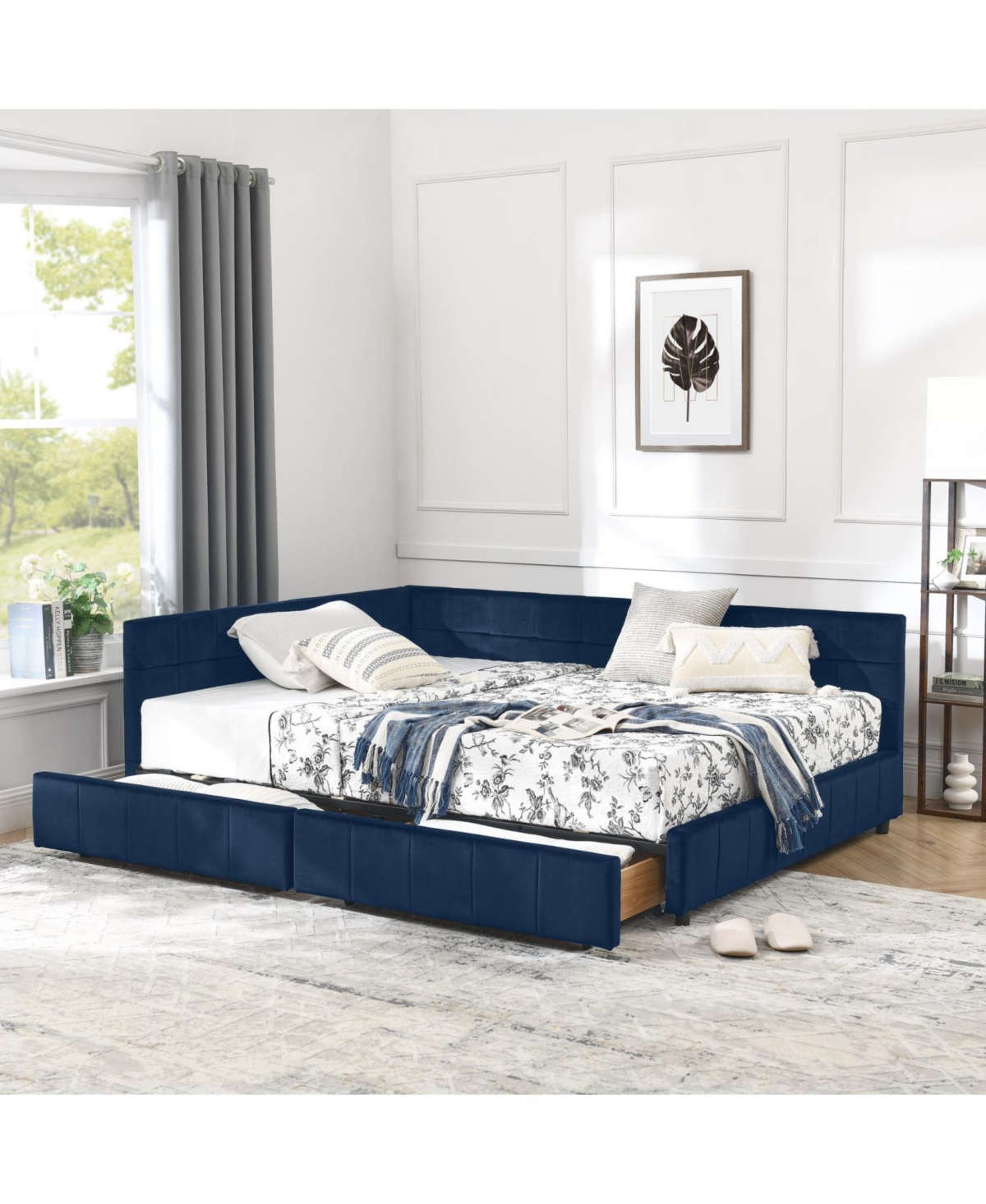 Streamdale Furniture Streamdale Tufted Upholstered Bed Frame with Comfortable Backrest