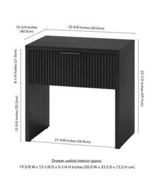 Kenslow 24" Wide Rectangular Fluted Nightstand