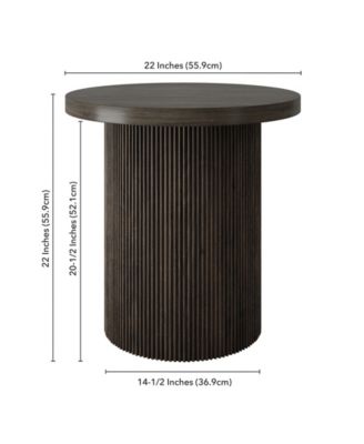 Isa 22" Wide Round Fluted Side Table