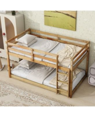 Streamdale Twin over Twin Loft Bed with Ladder, Solid Wood Platform