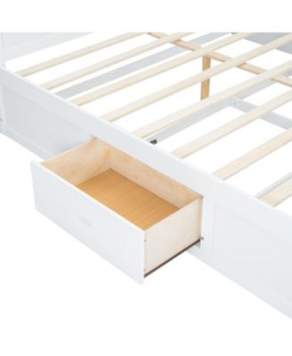 Streamdale King Size Wood Platform Bed with Multi-storage Headboard, USB and Drawers