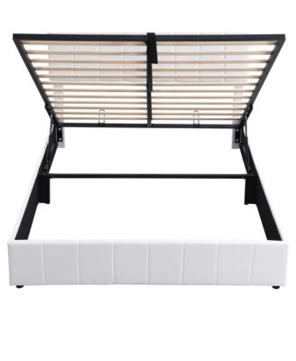 Upholstered Platform bed with a Hydraulic Storage System