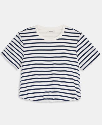 Women's Striped Bubble-Hem T-Shirt