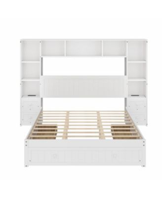 Pine Platform Bed with Storage & Charging