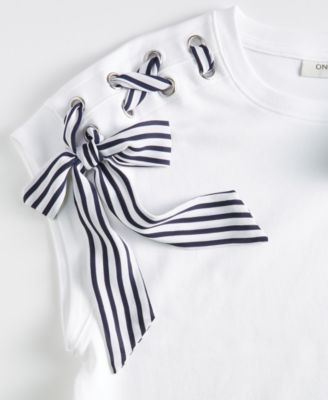 Women's Lace-Up Shoulder Muscle T-Shirt