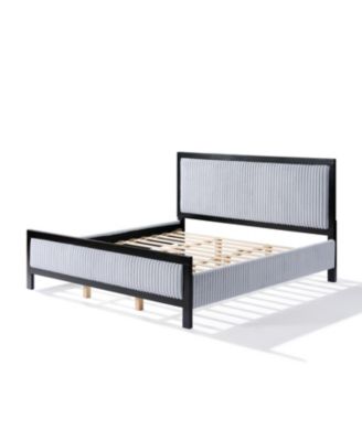 King Size Upholstered Bed with Fluffy Soft Headboard Frame