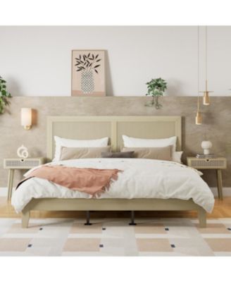 Solid Wood Platform King Bed With