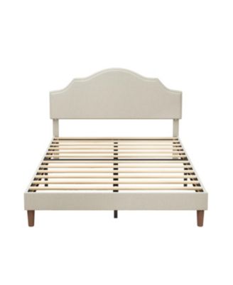 Queen Upholstered Platform Bed with Adjustable Headboard