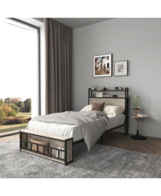 Bed Frame with Charging & LED Light