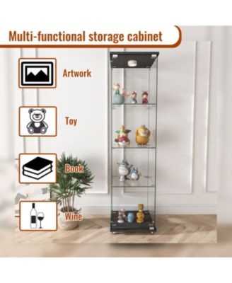 LED Glass Display Cabinet - Black