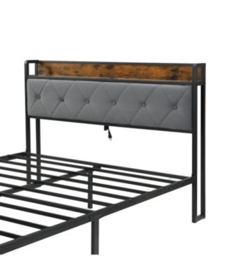 LED Bed Frame with Storage Drawers & USB Charging