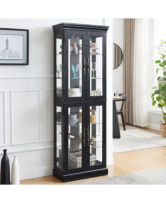 Lighted Glass Curio Cabinet - Living Room, Kitchen, Collectibles