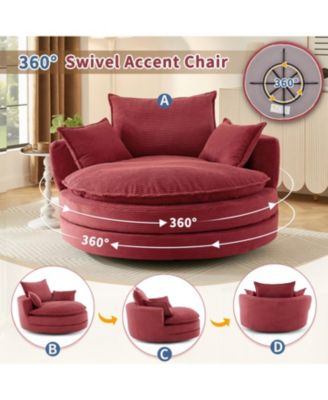 Streamdale 360 Swivel Barrel Chair with Pillows