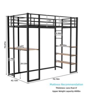 + Multi-Piece Set + Iron + L-Shaped Desk & Stairs + Bed
