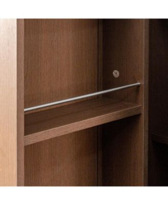 Walnut Kitchen Pantry Cabinet with Doors & Shelves