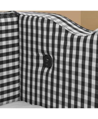 Gingham Daybed with Trundle, USB Port, Linen Fabric