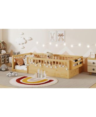 Twin Montessori Floor Bed with Rails