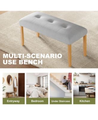 Tufted Upholstered Bench - Bedroom, Dining, Entryway
