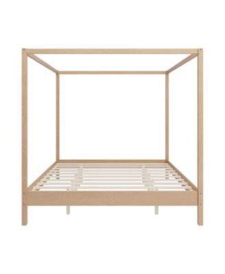 King Canopy Bed Frame - Solid Wood Platform Bed