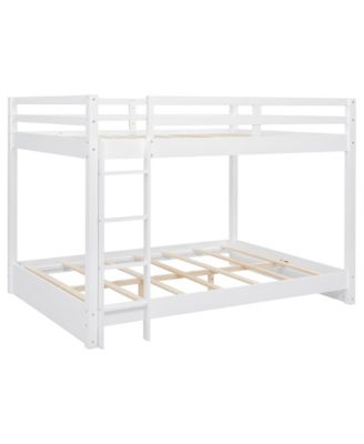 Wood Queen Size Bunk Bed with Ladder