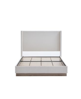 Hosford Cream White Boucle Queen Upholstered Platform Bed