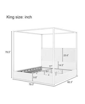 Luxury Beige King Canopy Bed