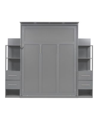 Murphy Bed with Shelves, Drawers & Lights