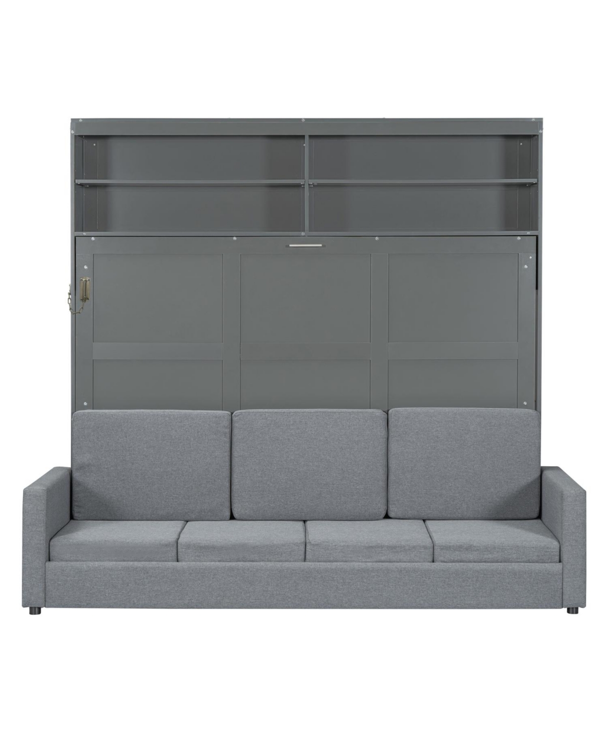Streamdale Furniture Queen Size Murphy Bed Wall Bed with Sofa,Gray