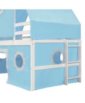 Twin Size Loft Bed with Slide Tent and Tower