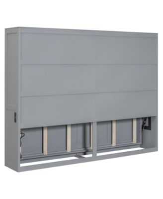 Queen Size Murphy Bed Wall Bed,Gray