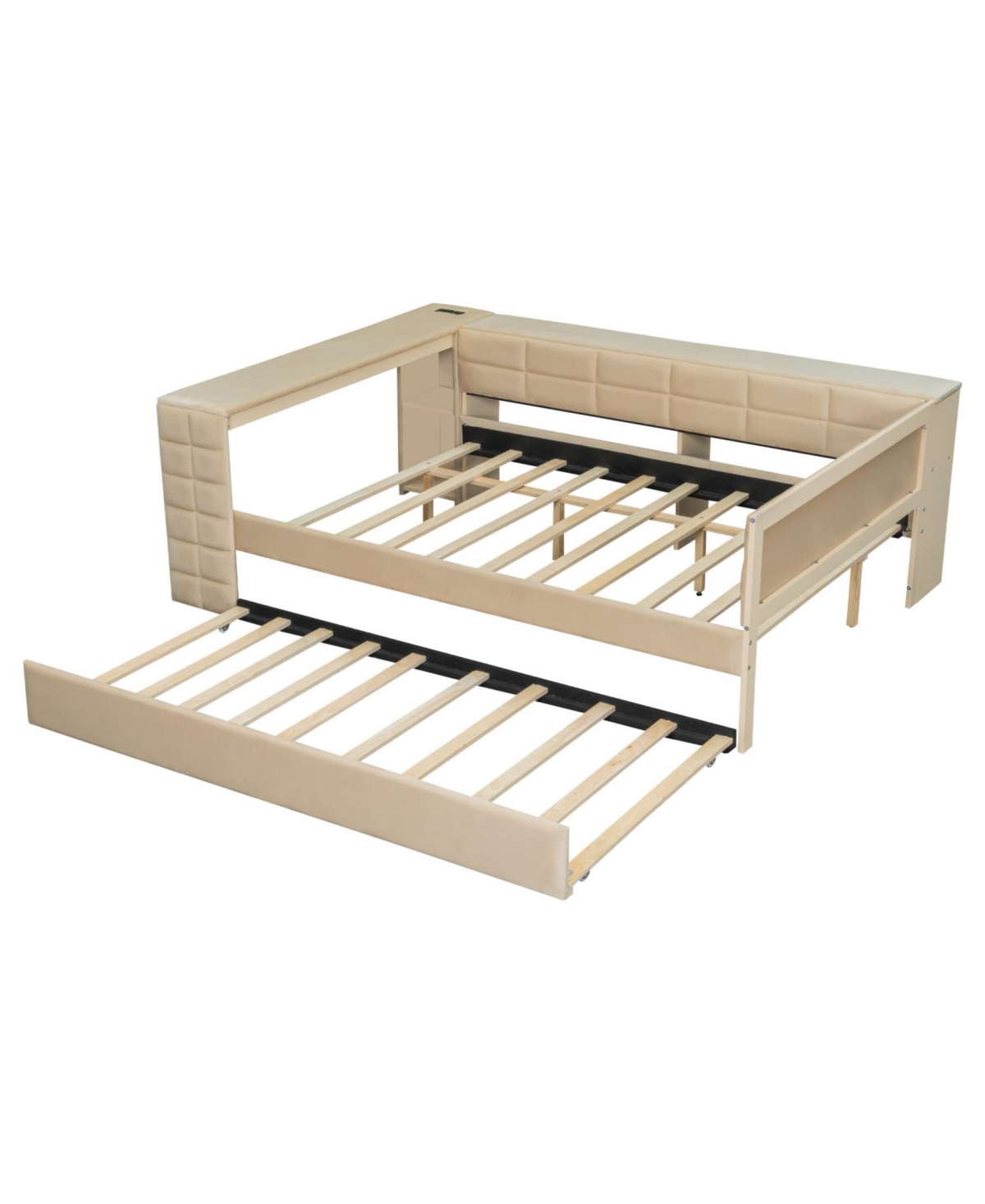 Streamdale Furniture Streamdale Upholstered Platform Bed with Storage, Desk, Trundle