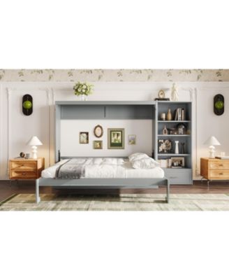 Queen Murphy Bed with Storage & Shelf