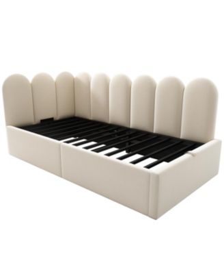 Upholstered Daybed with Storage Ottoman, Twin Size, Velvet