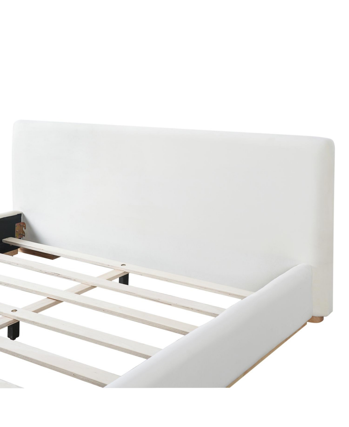 Streamdale Furniture Queen Bed with Solid Wood Frame in Elegant White Finish