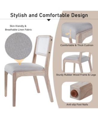 Modern Farmhouse Dining Chairs, Set of 2, Beige