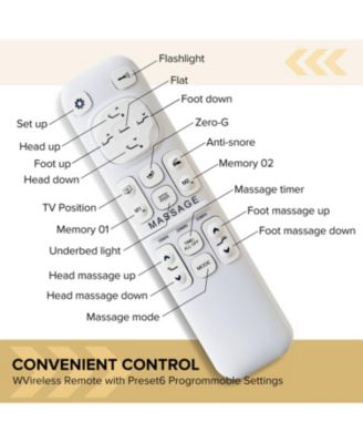 Bed Frame Massage Head/Foot Incline Split King USB Ports LED Night Light