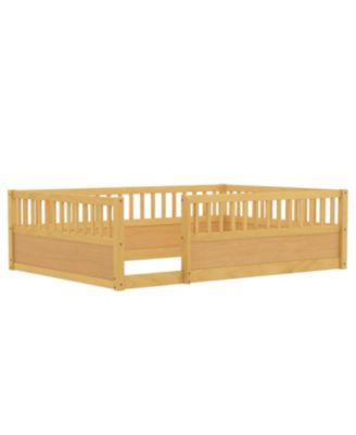 Montessori Floor Bed Frame with Fence