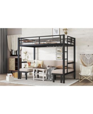 Full Over Full Pull-Out Bunk Bed, Black
