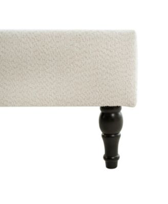 King Size Bed Frame, 55.5" Upholstered Headboard, Boucle Beige