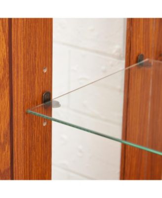 Lighted Glass Curio Cabinet - 2-Door Display, Drawer