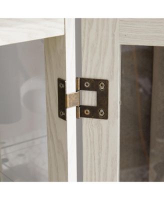 Streamdale Lighted Glass Curio Cabinet - 2-Door Display, Adjustable Shelves