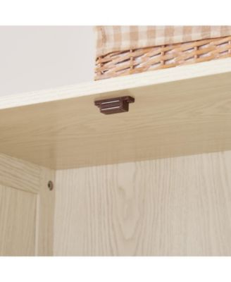  72.4" Tall Storage Cabinet with 8 Doors & 4 Shelves, White