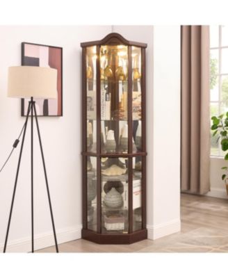 Lighted Corner Curio Cabinet