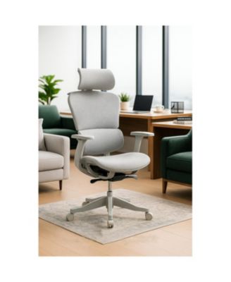 Ergonomic Mesh Office Chair- 4D Armrests, 360 Swivel, Silent Wheels