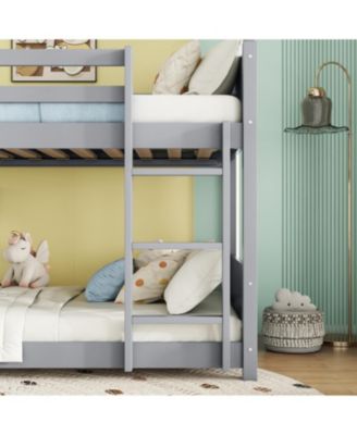 Twin Over Twin House Bunk Bed with Guardrails