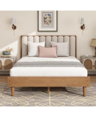 Queen Wood Bed Piano Key Headboard