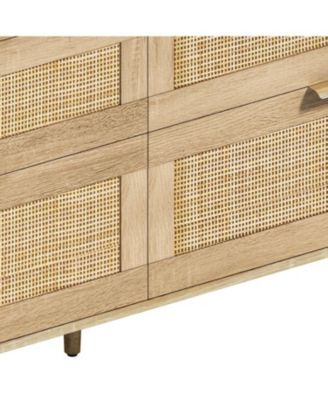 59" Rattan 6-Drawer Dresser