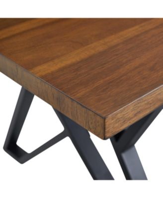 Indoor Dining Table With Metal Legs,Walnut