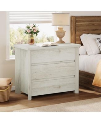 Large Farmhouse Night Stand with Storage for Bedroom
